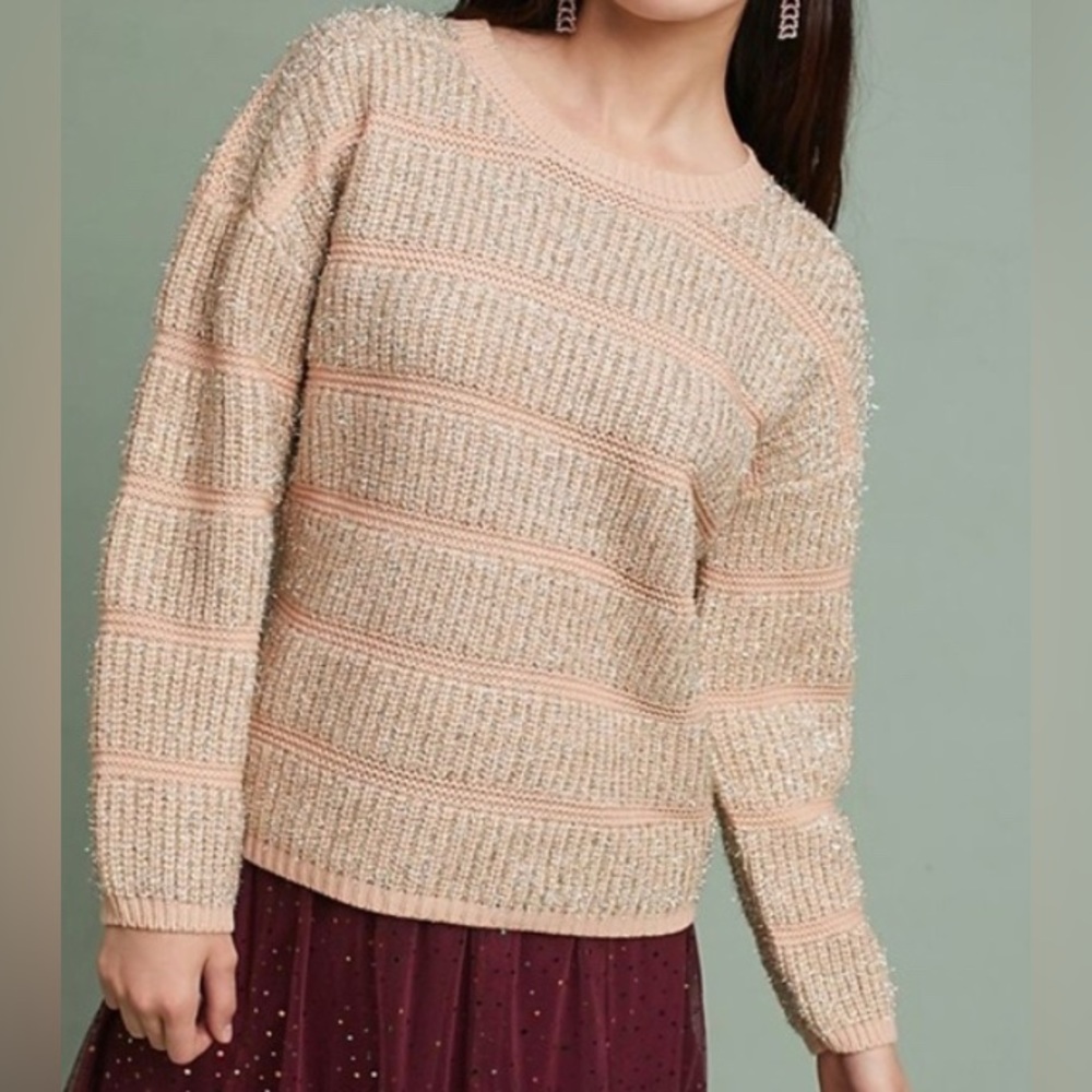 Anthropologie Moth Tinsel Chunky Sweater NWOT